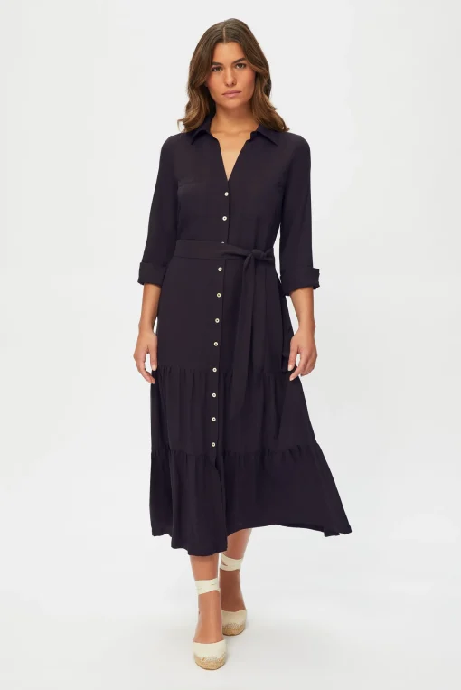 Black Maxi Shirt Dress