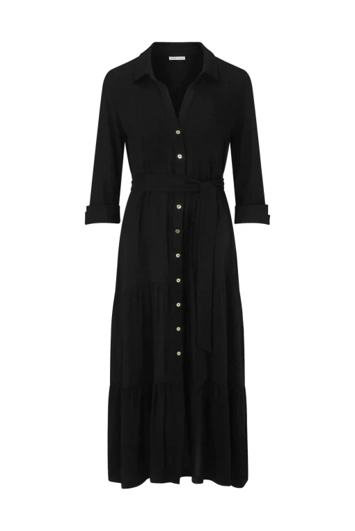 Black Maxi Shirt Dress
