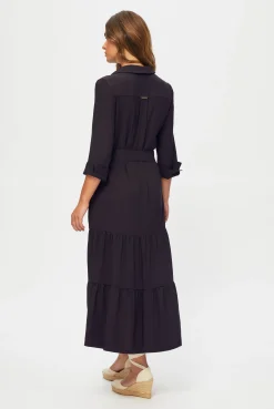 Black Maxi Shirt Dress