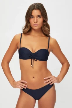 Black Ruched Bandeau Bikini