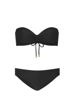Black Ruched Bandeau Bikini