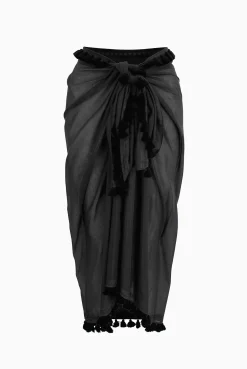 Black Tassel Trim Sarong