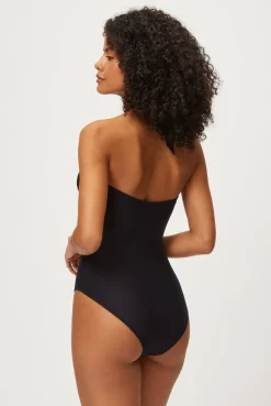 Black U-Bar Halterneck Swimsuit