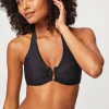 Black U-Bar Halterneck Top