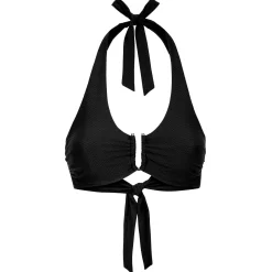 Black U-Bar Halterneck Top