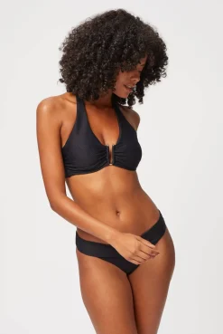 Black U-Bar Halterneck Top
