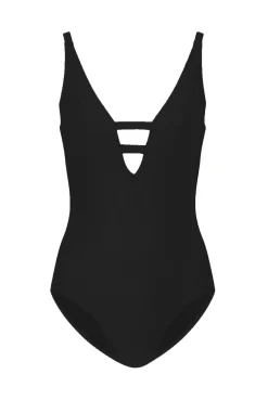 Black V-Neck Swimsuit
