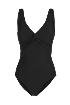Black V-Neck Twist Swimsuit
