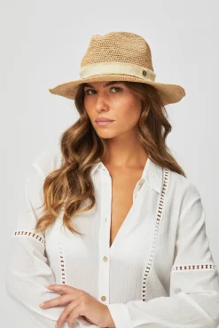 Cape Elizabeth Raffia Fedora Hat