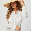 Cape Elizabeth Raffia Wide Brim Frayed Hat