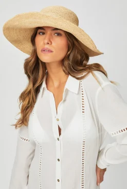 Cape Elizabeth Raffia Wide Brim Hat
