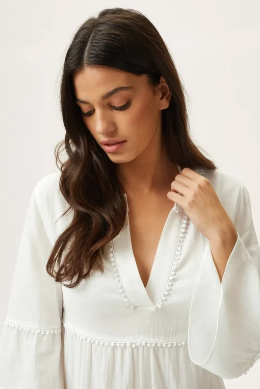 Casablanca V-Neck Flared Sleeve Kaftan