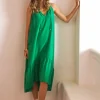 Chamarel Silk Frill Midi Dress
