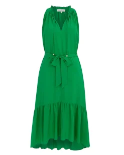 Chamarel Silk Frill Midi Dress