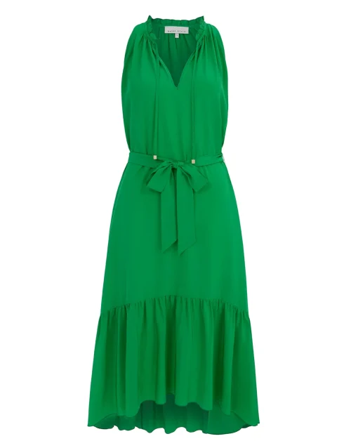 Chamarel Silk Frill Midi Dress