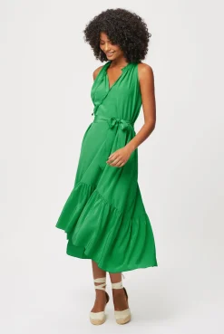 Chamarel Silk Frill Midi Dress