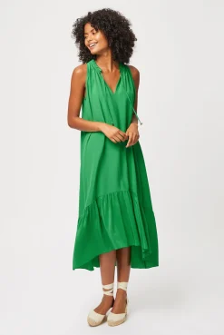 Chamarel Silk Frill Midi Dress