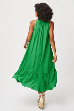 Chamarel Silk Frill Midi Dress