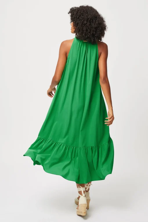Chamarel Silk Frill Midi Dress