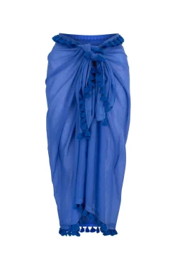 Electric Blue Tassel Trim Sarong