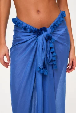 Electric Blue Tassel Trim Sarong