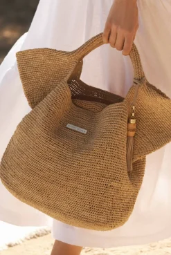 Grace Bay Medium Raffia Bucket Bag