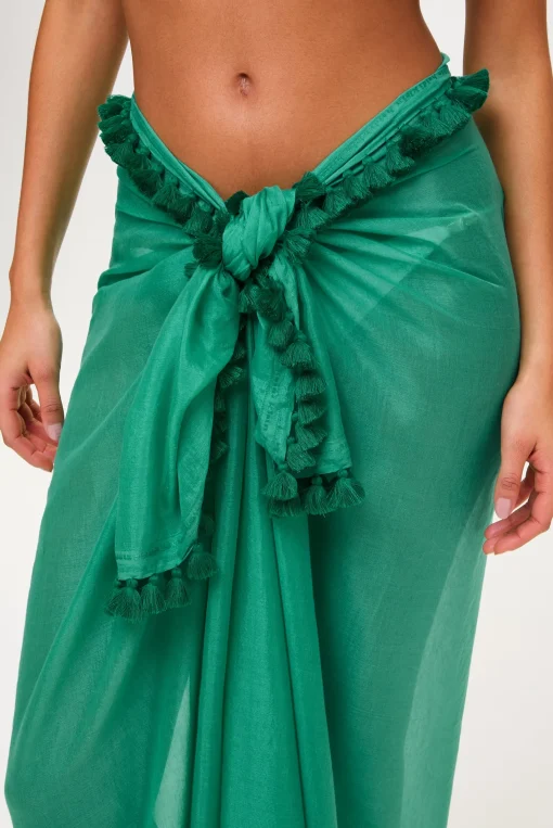 Jade Tassel Trim Sarong
