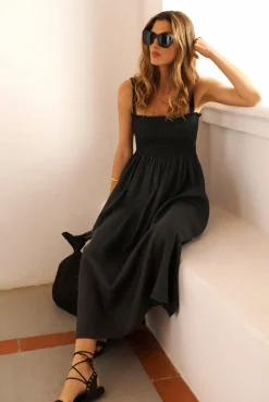 La Bocana Shirred Midi Dress
