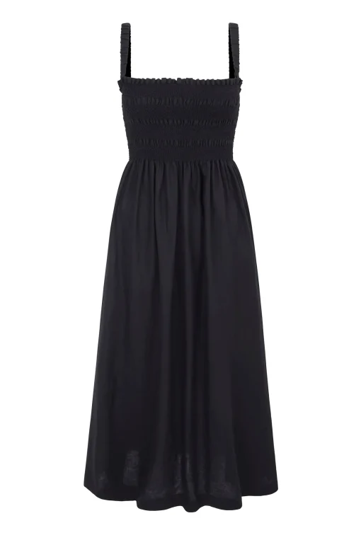 La Bocana Shirred Midi Dress
