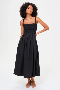 La Bocana Shirred Midi Dress