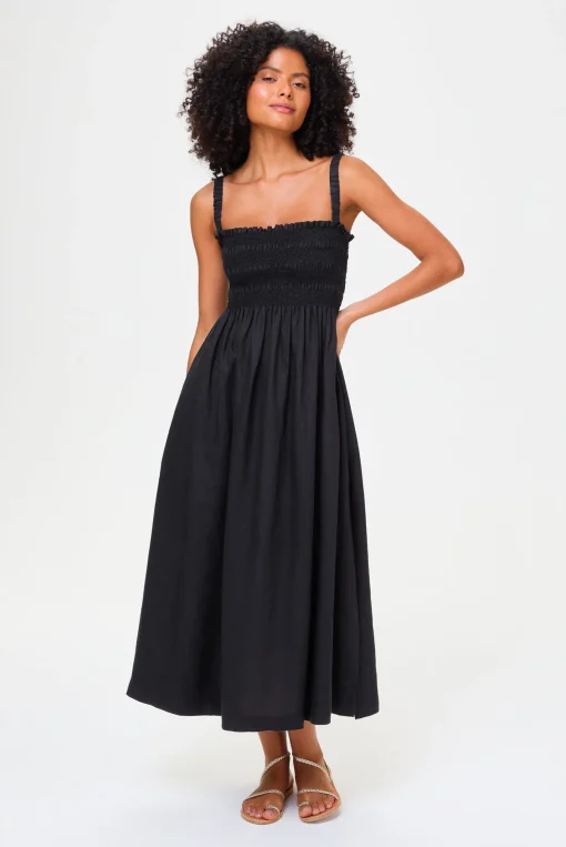 La Bocana Shirred Midi Dress