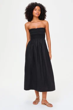 La Bocana Shirred Midi Dress