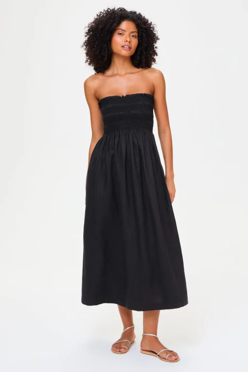 La Bocana Shirred Midi Dress