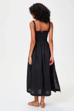 La Bocana Shirred Midi Dress