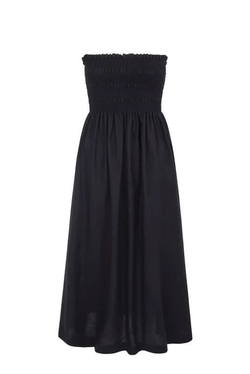 La Bocana Shirred Midi Dress
