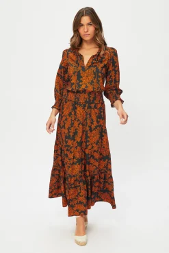 La Peñita Smocked Waist Maxi Dress