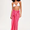 Magenta Tassel Trim Sarong