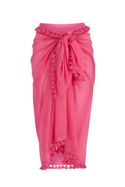 Magenta Tassel Trim Sarong