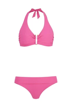 Magenta Textured U-Bar Bikini