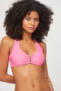 Magenta U-Bar Halterneck Top