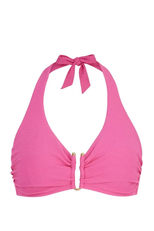Magenta U-Bar Halterneck Top
