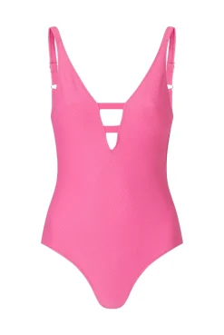 Magenta V-Neck Swimsuit