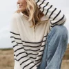 Nautical Stripe Lake Tahoe Half Zip Jumper