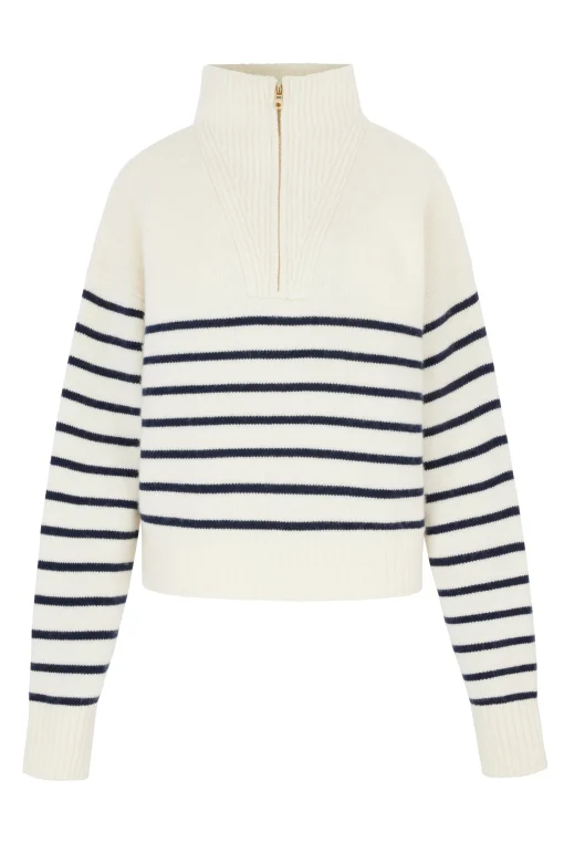 Nautical Stripe Lake Tahoe Half Zip Jumper