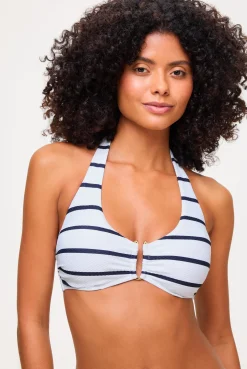 Nautical Stripe U-Bar Halterneck Top