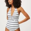 Nautical Stripe U-Bar Halterneck Swimsuit