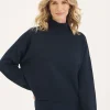Navy Courchevel Milano Mock Neck Jumper