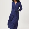 Navy Maxi Shirt Dress