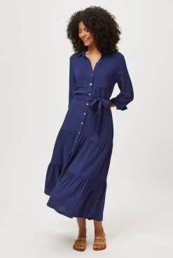 Navy Maxi Shirt Dress