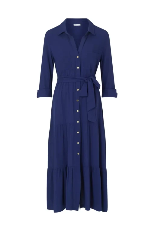 Navy Maxi Shirt Dress